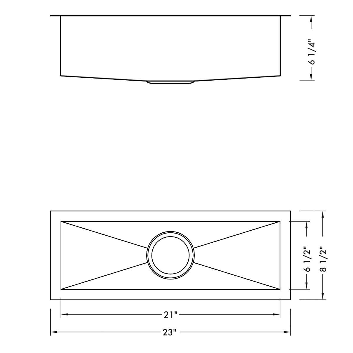 Ruvati 23 x 8 Bar Prep Sink Narrow Trough Undermount 16 Gauge Stainless Steel Single Bowl RVH7120 - Image 5