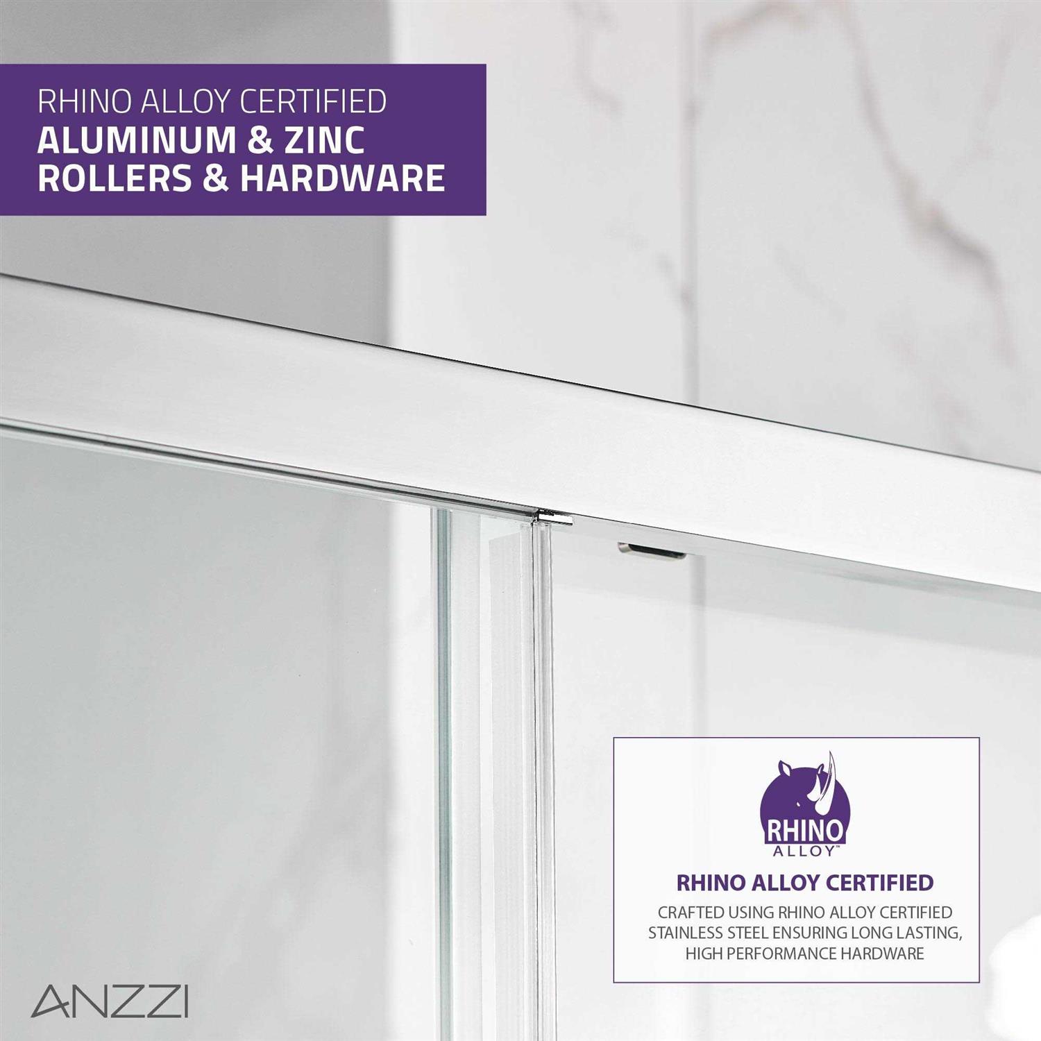 Anzzi Halberd 60 in. x 72 in. Framed Shower Door with Tsunami Guard in Polished Chrome - Image 5