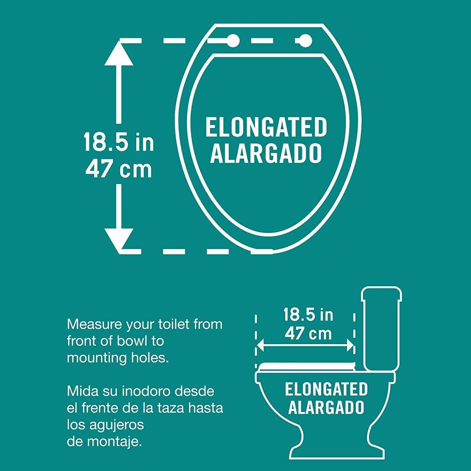 Ginsey Elongated Resin Toilet Seat Chrome Hinges Silver Foil - Image 2