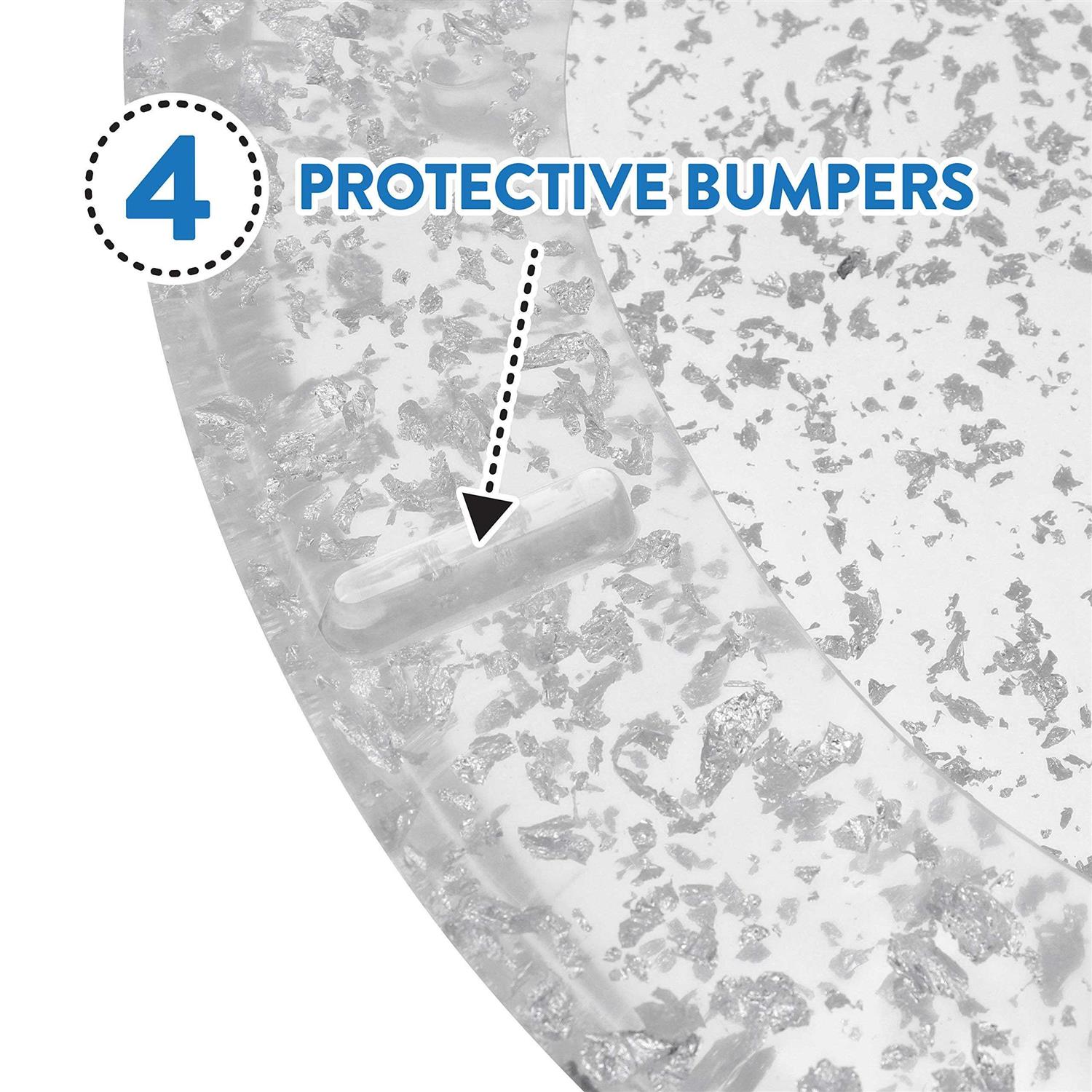 Ginsey Elongated Resin Toilet Seat Chrome Hinges Silver Foil - Image 3