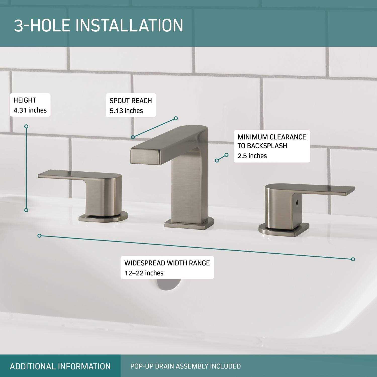Peerless Xander Two Handle Widespread Bathroom Faucet - Image 3