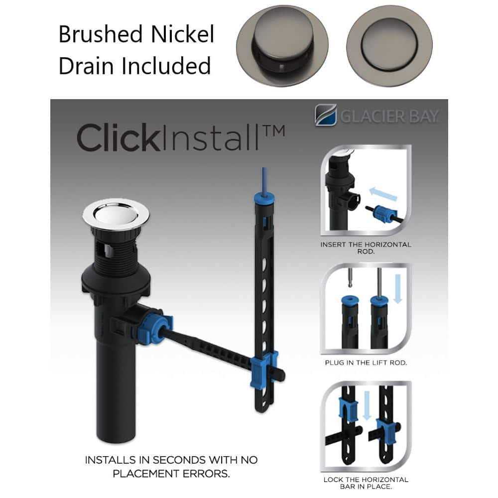 Glacier Bay Dorset 4 in. Centerset 2-Handle High-Arc Bathroom Faucet 1002 502 094 - Image 2