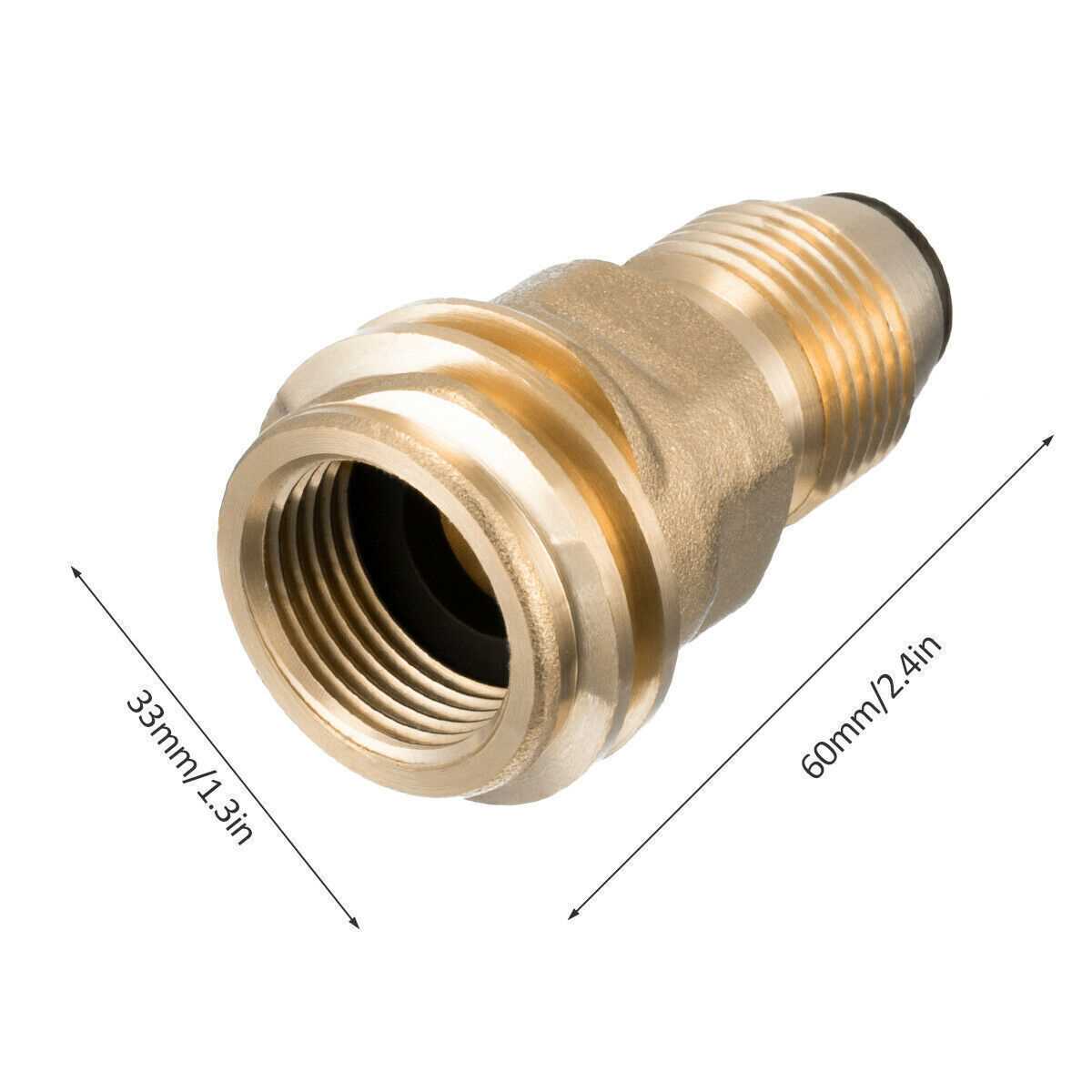 Converts Propane Tank POL LP Tank Valve to QCC1/Type1 Outlet Brass Adapter Parts, Women's, Size: One size, Silver - Image 4