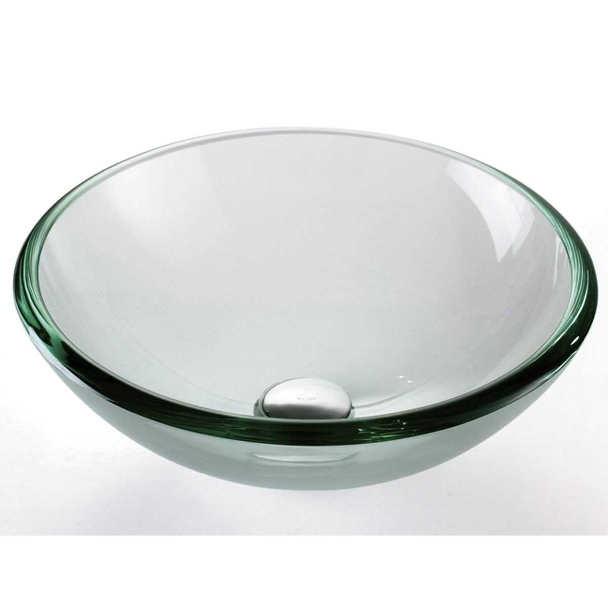 Kraus GV-101-19mm-CH Clear 19mm Thick Glass Vessel Bathroom Sink
