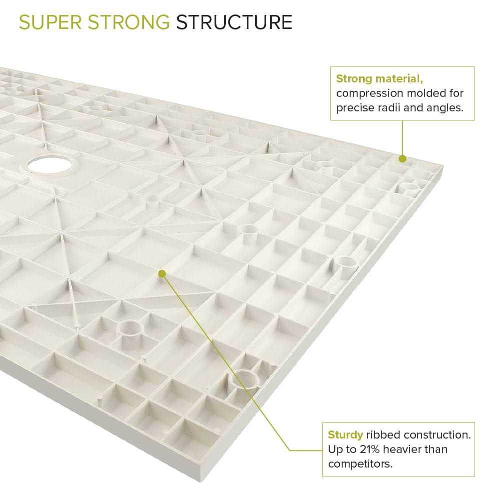 Transolid 63-in L x Zero Threshold End Drain Shower Base TRS_FZS - Image 3