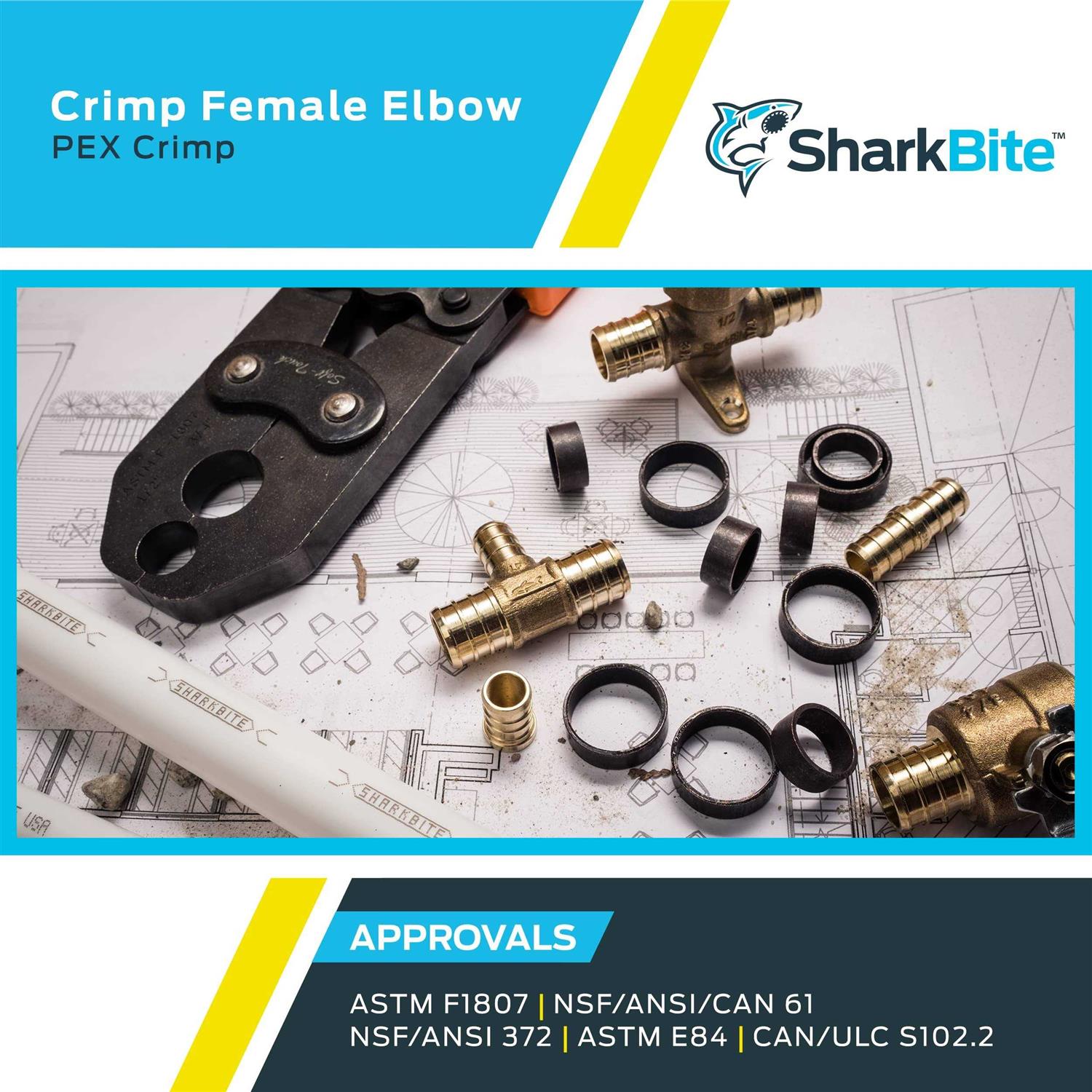 SharkBite 1/2-in PEX Crimp x 1/2-in FNPT Brass 90-Degree Elbow - Image 5