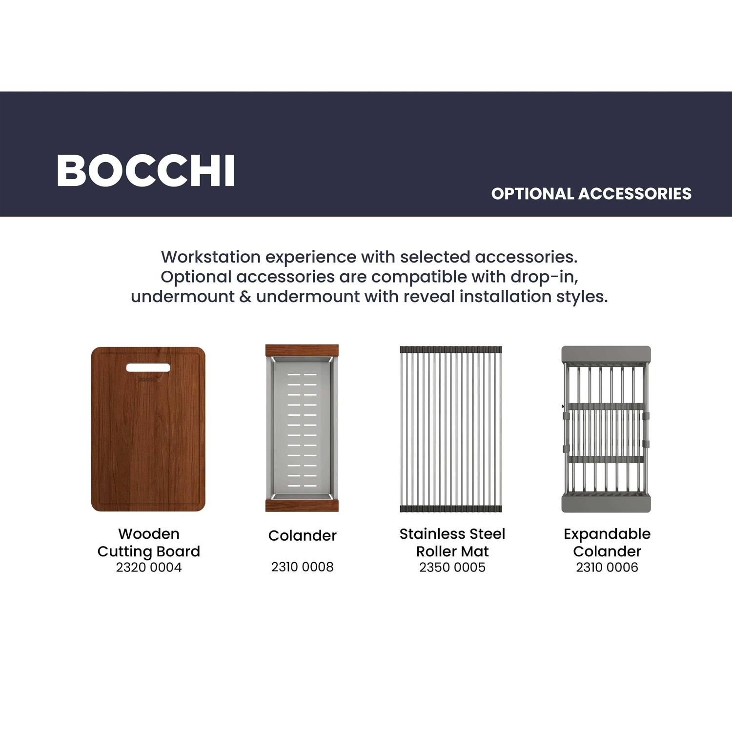 Bocchi Campino Uno 33 Single Bowl Dual Mount Granite Kitchen Sink with Strainer 1604 - Image 4