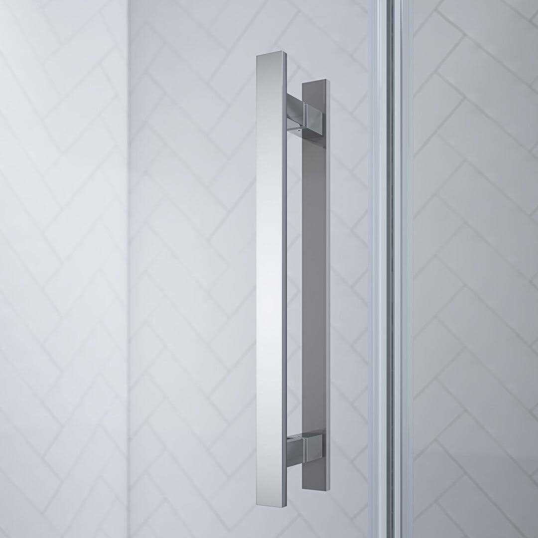 Ove Decors Pasadena 63-7/16 in. W x in. H Alcove Frameless Pivot Shower Door in Chrome with Buttress Panel PA06A0100 - Image 2