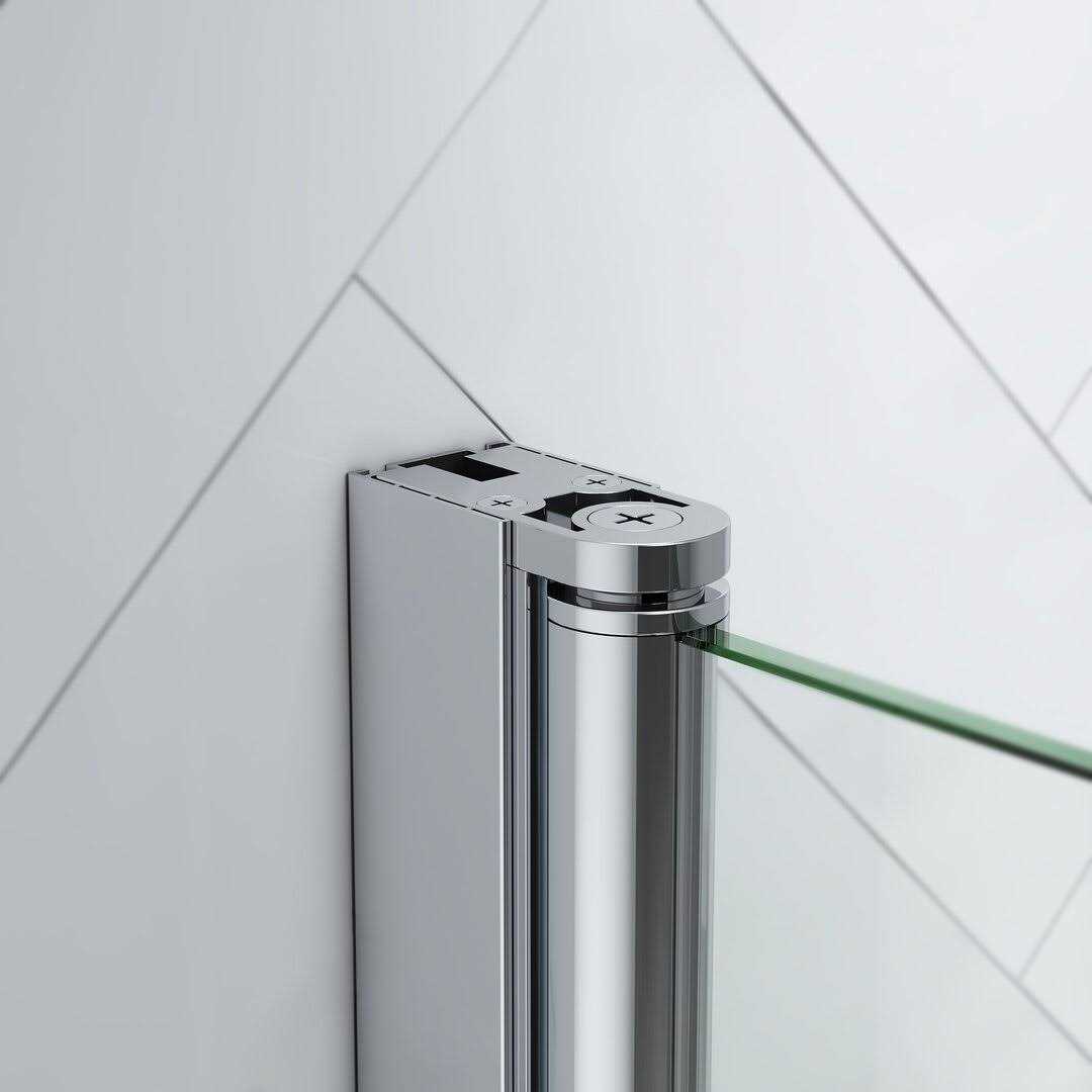 Ove Decors Pasadena 63-7/16 in. W x in. H Alcove Frameless Pivot Shower Door in Chrome with Buttress Panel PA06A0100 - Image 5