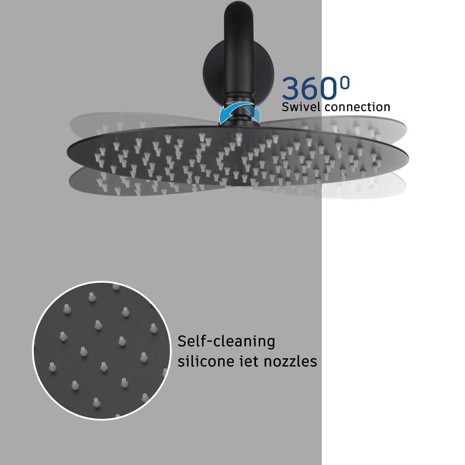 CASAINC Round 2 Functions Wall Mount Dual Shower Heads Shower System - Image 5