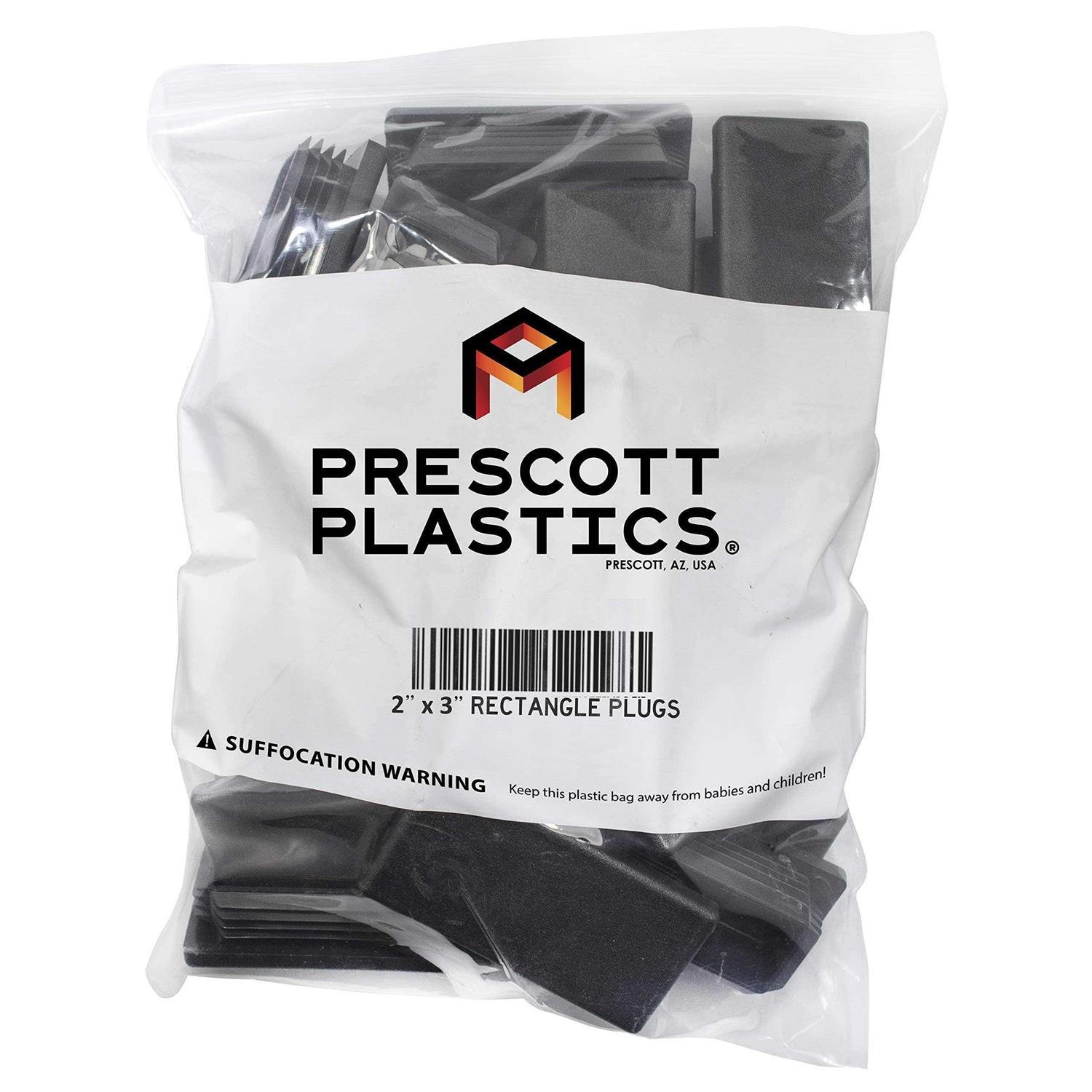 Prescott Plastics 2 x Rectangle Plastic Plug Insert Black End Cap for Metal Tubing - Image 2