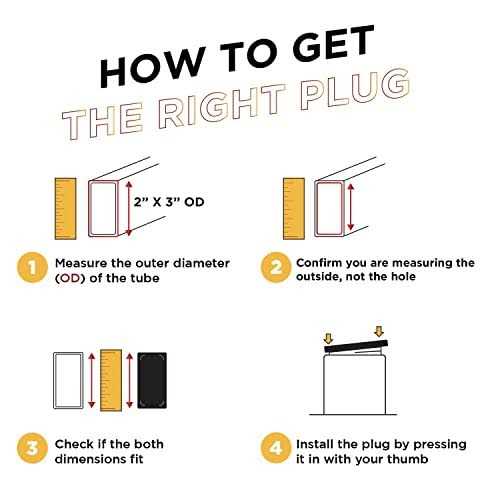 Prescott Plastics 2 x Rectangle Plastic Plug Insert Black End Cap for Metal Tubing - Image 4