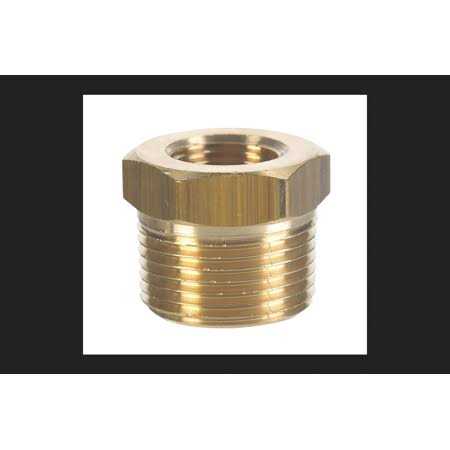 JMF Company 1/2 MPT x 3/8 FPT Yellow Brass Hex Bushing - Image 2