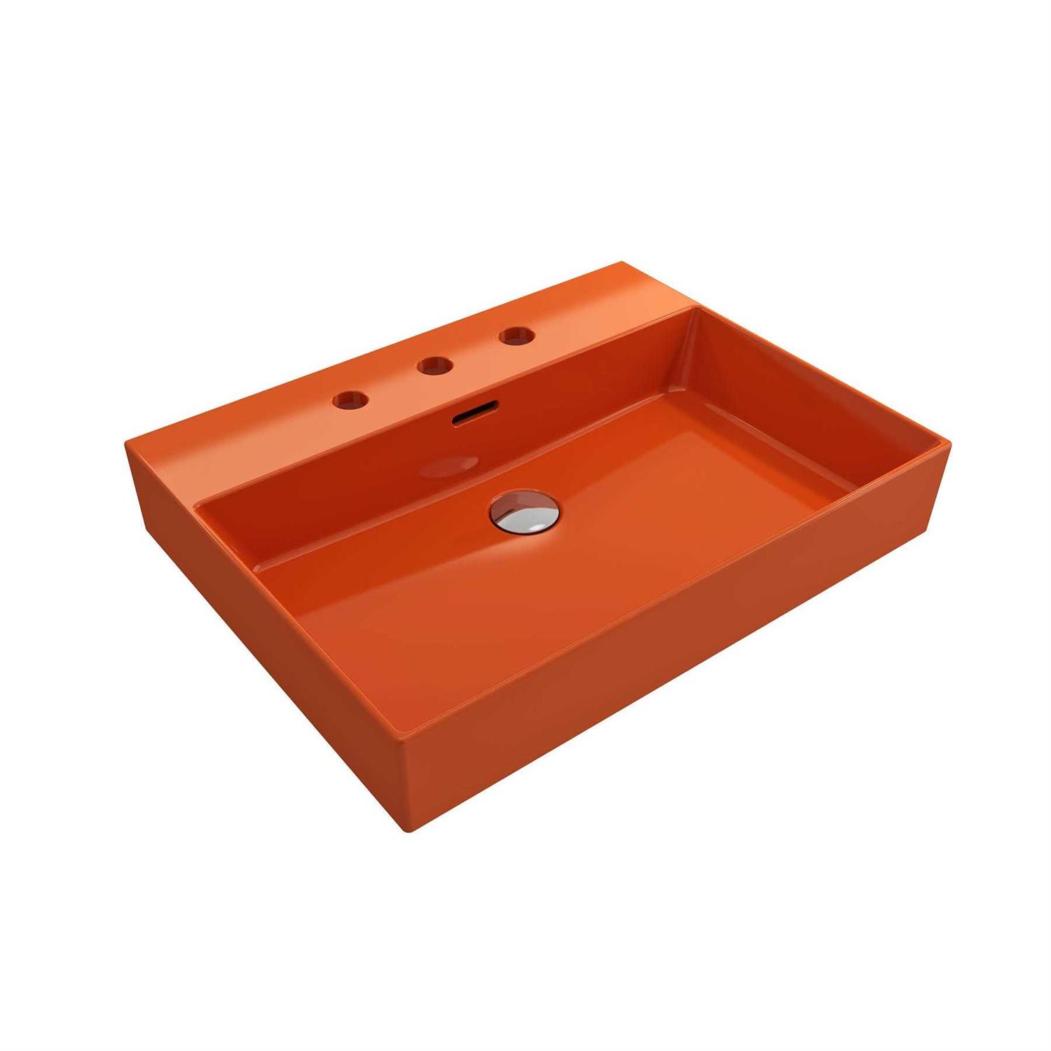 BOCCHI Milano Fireclay Wall-Mounted Bathroom Sink with Overflow - Image 3