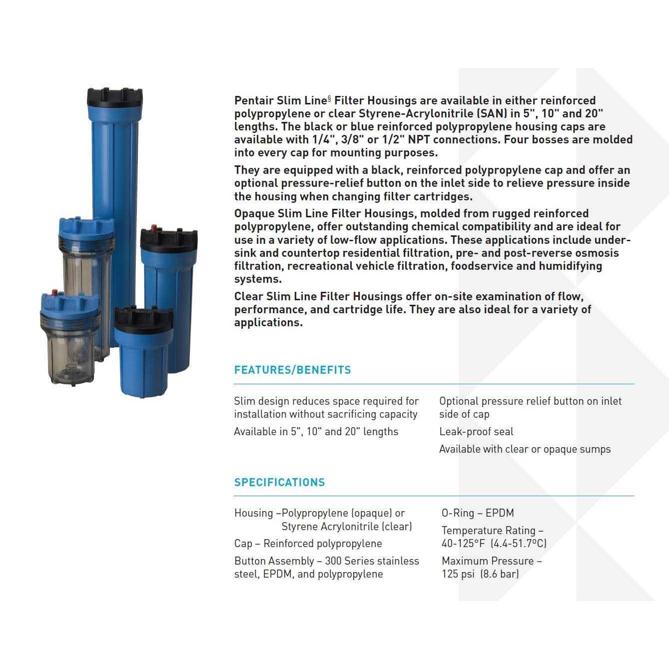 Pentek 158116 10 Slim Line Filter Housing - Image 4