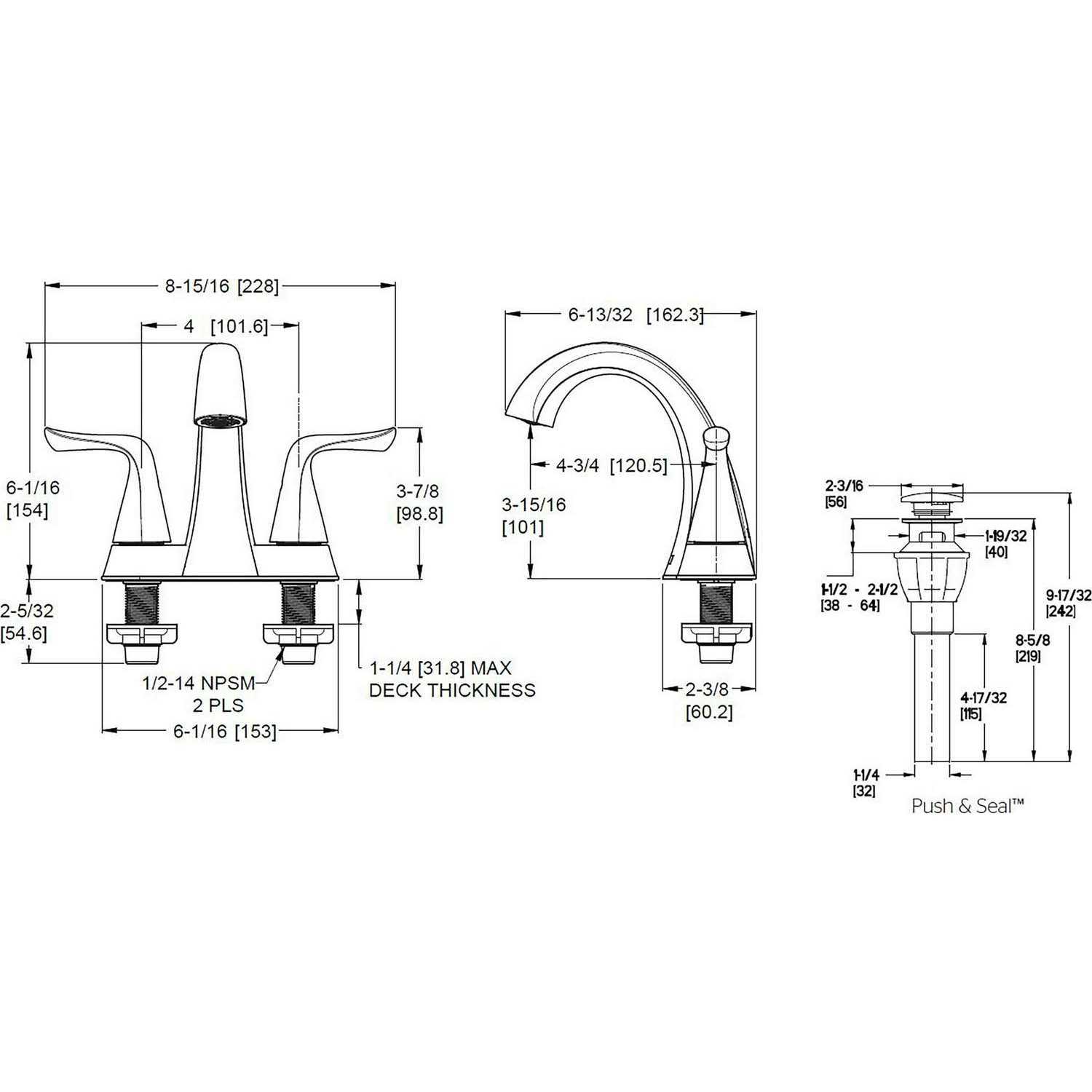 Pfister Willa Bathroom Sink Faucet 4-Inch Centerset - Image 3