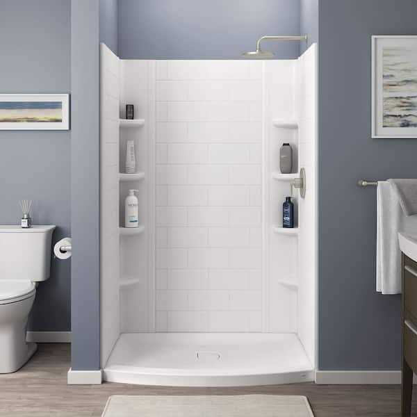 American Standard Ovation Curve 48 in. L x 30 in. W x 72 in. H Alcove Shower Kit with Shower Wall and Shower Pan in Artic White - Image 5