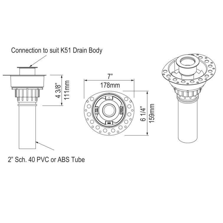 Victoria + Albert K-70-PVC Freestanding Bathtub Island Drain for Sub-Floor Installation Box - Image 3