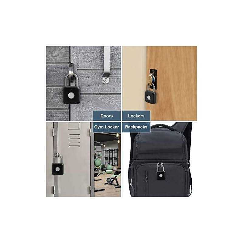 Fingerprint Padlock Pothunder Padlock Locker Lock Combination Lock Fingerprint Lock with App Unlock - Image 4