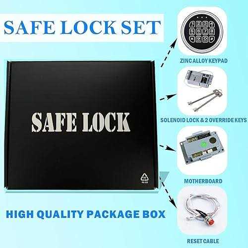 Gun Safe Lock Replacement,Chrome Keypad Electronic Safe Lock with Solenoid Lock 2 Override Keys and Circuit Board Lock - Image 5