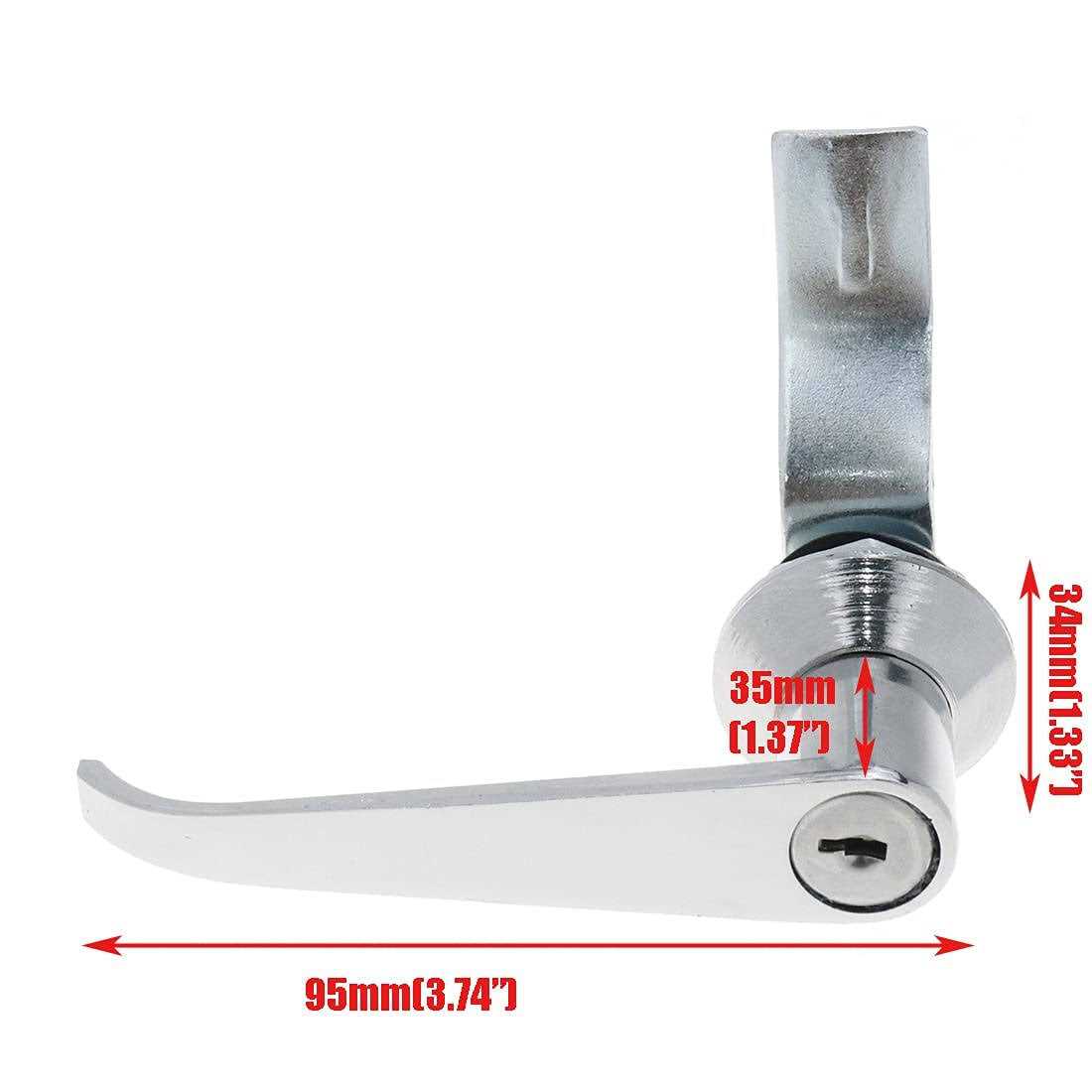 Quluxe 2 Pcs Chrome Zinc Alloy Handle Cabinet Locks Distribution Box Cabinet Door Handle Locks with Keys for Secure importan - Image 4