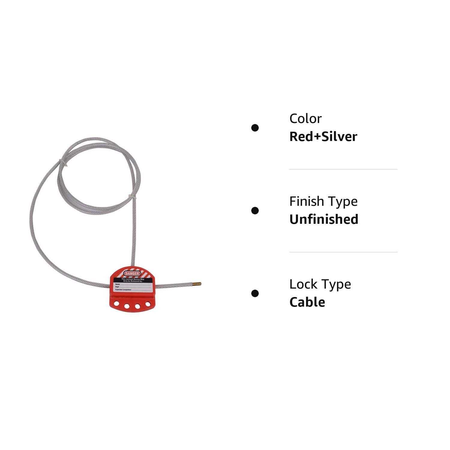 Adjustable Cable Lockout with Vinyl Coated,1/4 Diameter - Image 5