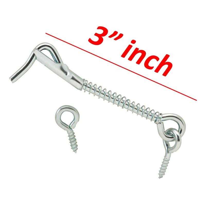 Wideskall Zinc Plated Wire Gate Hook and Eye Latch with Spring Lock - Image 4