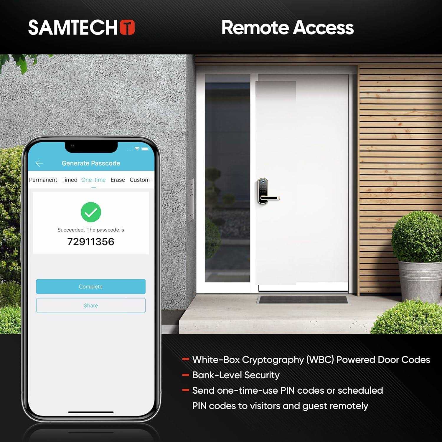 samtechT Smart Lock with Handle Smart Electronic Door Lock with Handle - Image 5