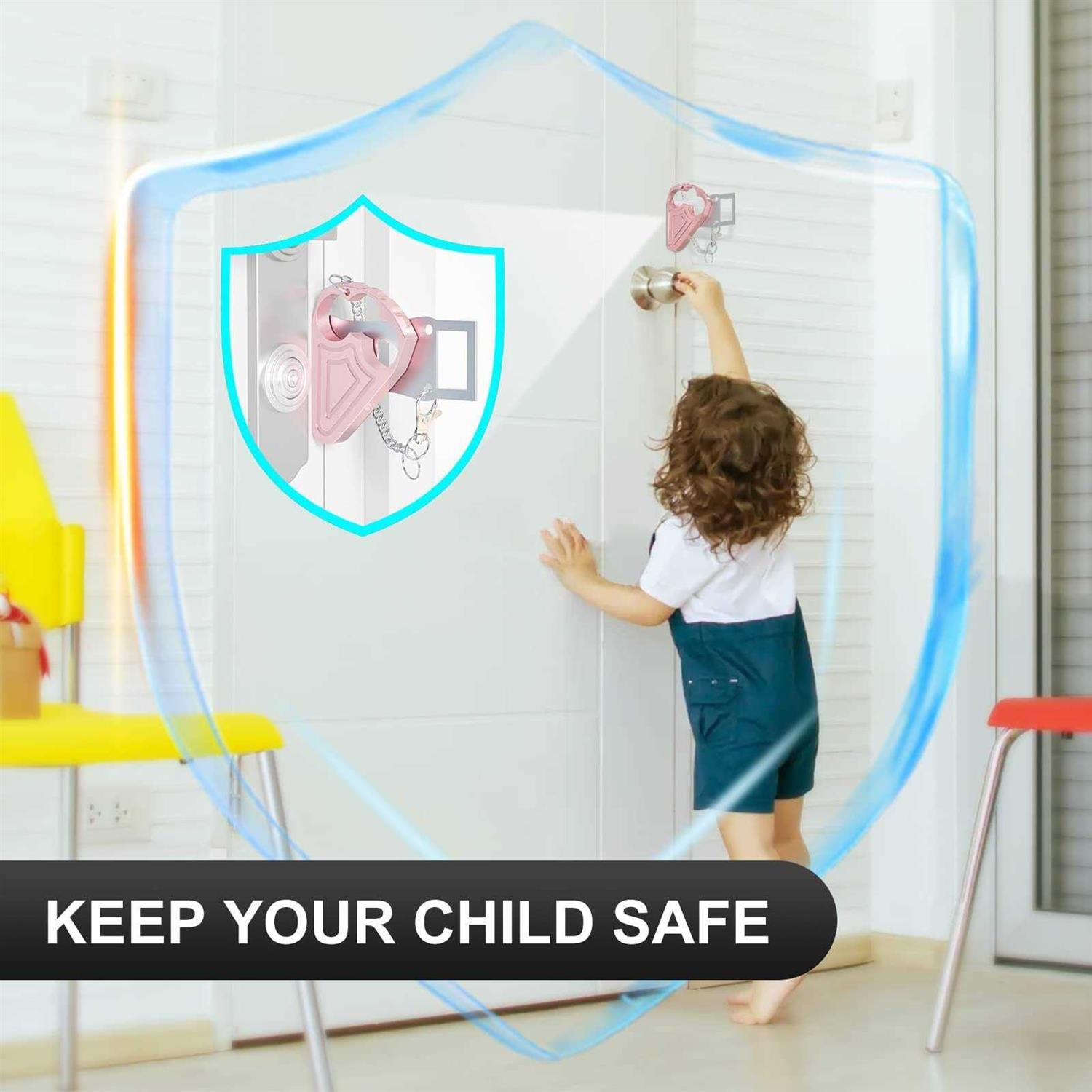 Urgeeo Portable Door Lock Hotel Door Locks for Travelers Metal - Image 4