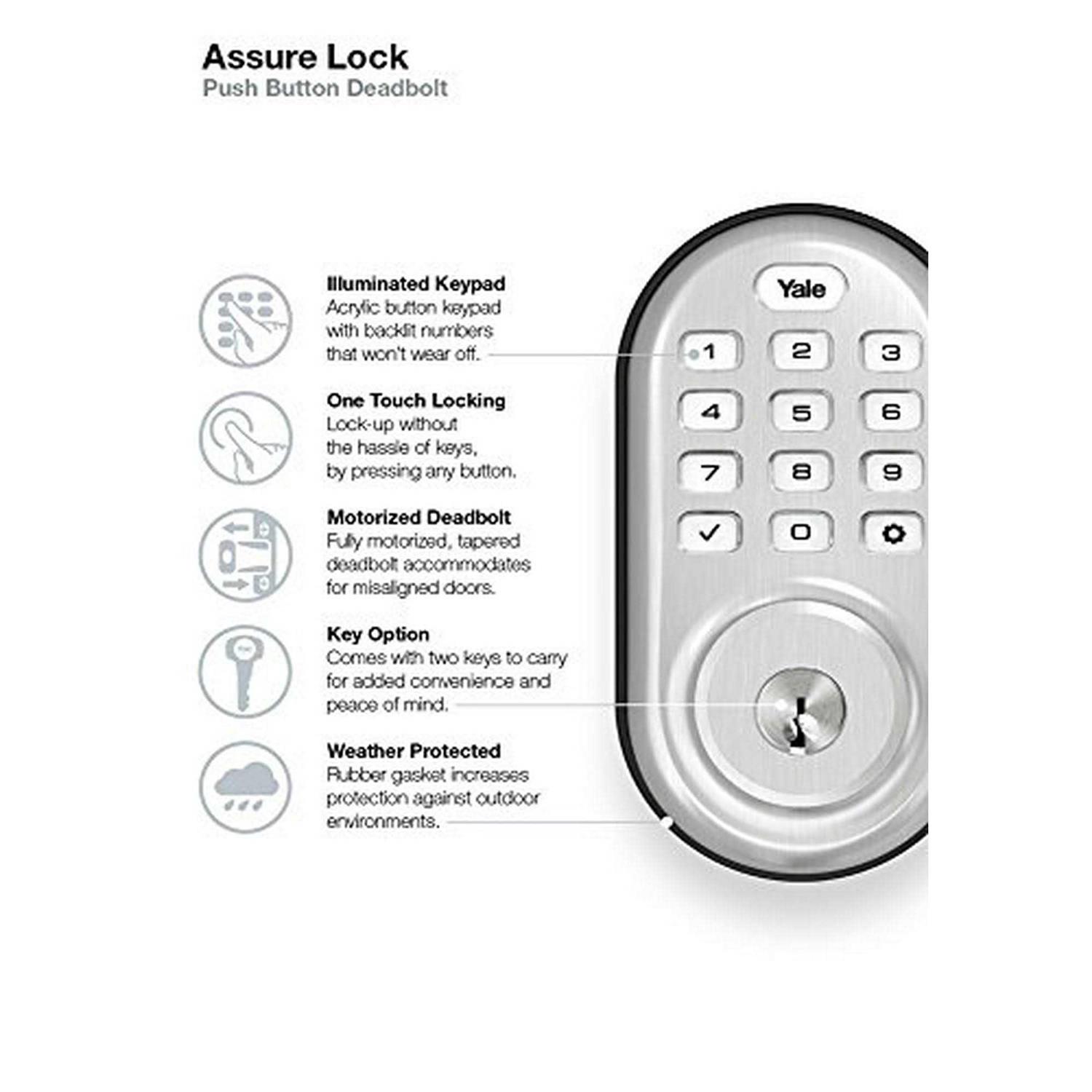 Yale Z-Wave Plus Assure Lock Push Button Deadbolt - Image 5